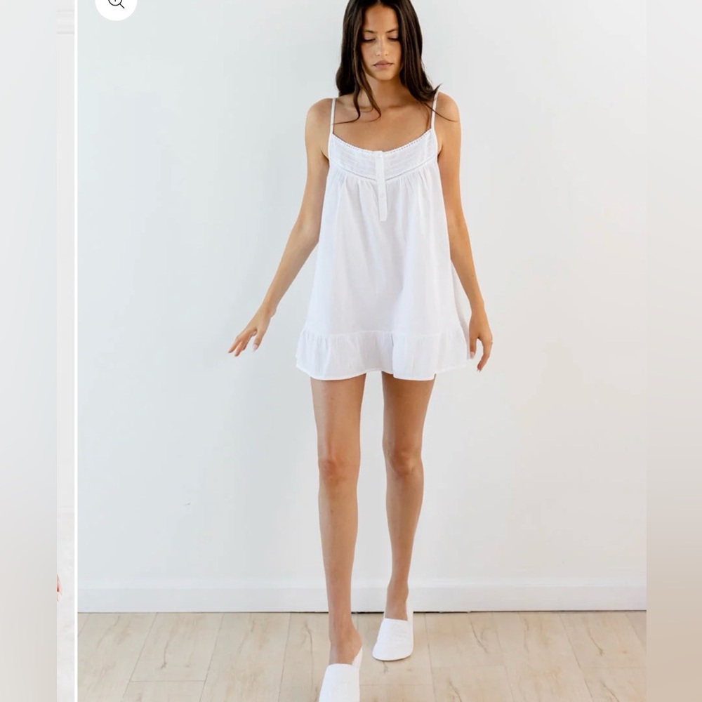 Jacaranda Living Elsa White Cotton Nightgown Mini Dress